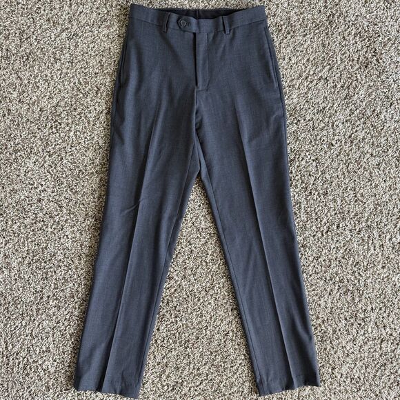Joseph Abboud Wool Dress Pants Gray Flat Front Size 30 Regular EUC - Picture 2 of 6